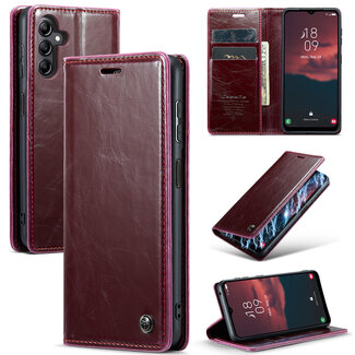 CaseMe CaseMe - Telefoonhoesje geschikt voor Samsung Galaxy A14 5G - Flip Wallet Case - Rood