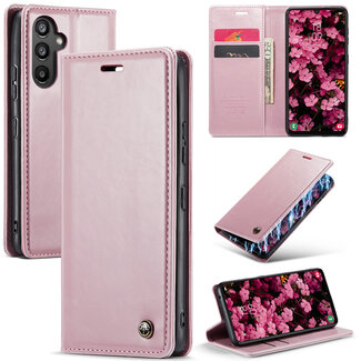 CaseMe CaseMe - Telefoonhoesje geschikt voor Samsung Galaxy A34 5G - Flip Wallet Case - Roze