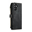CaseMe - Hoesje geschikt voor Samsung Galaxy A14 5G - Wallet Book Case - met Rits en Magneetsluiting - met RFID bescherming - Zwart