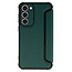 Case2go - Telefoonhoesje geschikt voor Samsung Galaxy S23 Ultra - Razor Carbon Book case - Donker groen