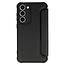 Case2go - Telefoonhoesje geschikt voor Samsung Galaxy S23 Ultra - Razor Carbon Book case - Zwart