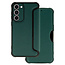 Case2go - Telefoonhoesje geschikt voor Samsung Galaxy S23 Plus - Razor Carbon Book case - Donker groen