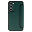 Case2go - Telefoonhoesje geschikt voor Samsung Galaxy S23 Plus - Razor Carbon Book case - Donker groen