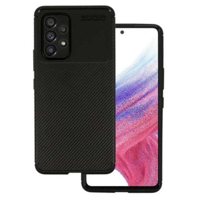 Case2go - Telefoonhoesje geschikt voor Samsung Galaxy A34 5G - Vennus Carbon case - Zwart