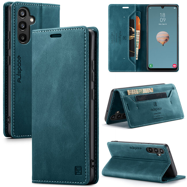 CaseMe - Telefoonhoesje geschikt voor Samsung Galaxy A34 5G - Flip Wallet Case - Magneetsluiting - Blauw