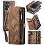 CaseMe - Telefoonhoesje geschikt voor Samsung Galaxy A34 5G - 2 in 1 Book Case en Back Cover - Bruin