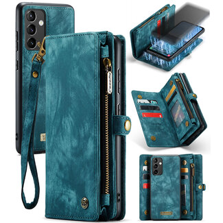 CaseMe CaseMe - Telefoonhoesje geschikt voor Samsung Galaxy A54 5G - 2 in 1 Book Case en Back Cover - Blauw