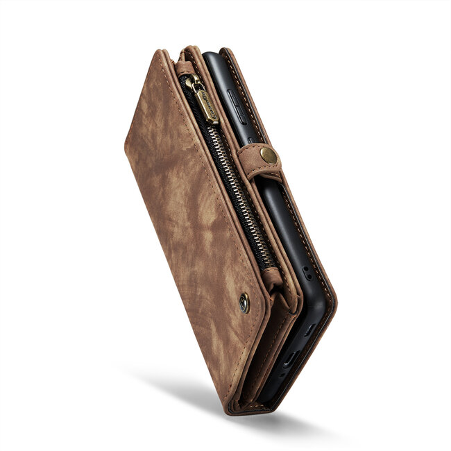 CaseMe - Telefoonhoesje geschikt voor Samsung Galaxy A54 5G - 2 in 1 Book Case en Back Cover - Bruin