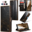 CaseMe - Telefoonhoesje geschikt voor Samsung Galaxy S23 Ultra - Wallet Book Case - Met Magnetische Sluiting - Donker Bruin