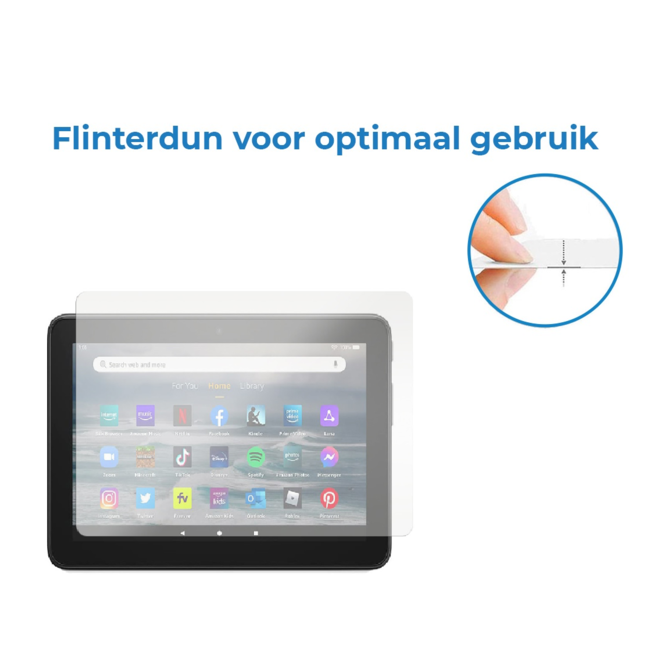 Case2go - Tablet Screenprotector geschikt voor Amazon Fire 7 (2022) - Tempered Glass - Case Friendly - Transparant