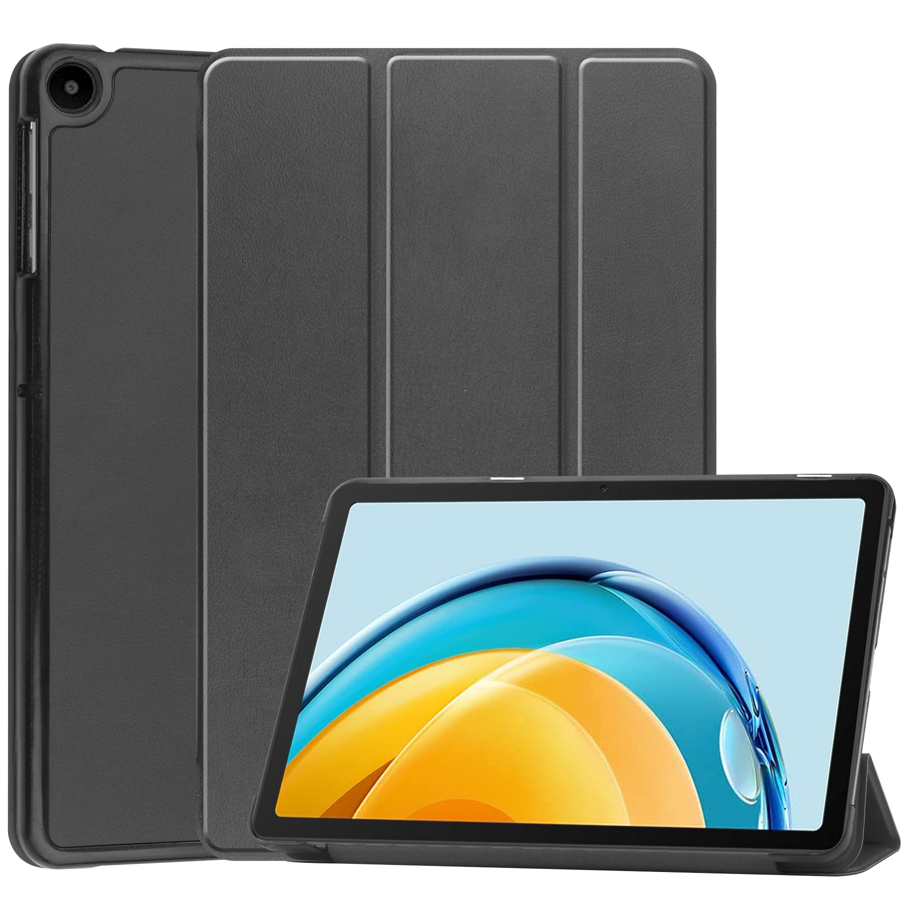 Tablet hoes geschikt voor Huawei MatePad SE 10.4 Inch - Tri-Fold Book Case - Zwart afbeelding