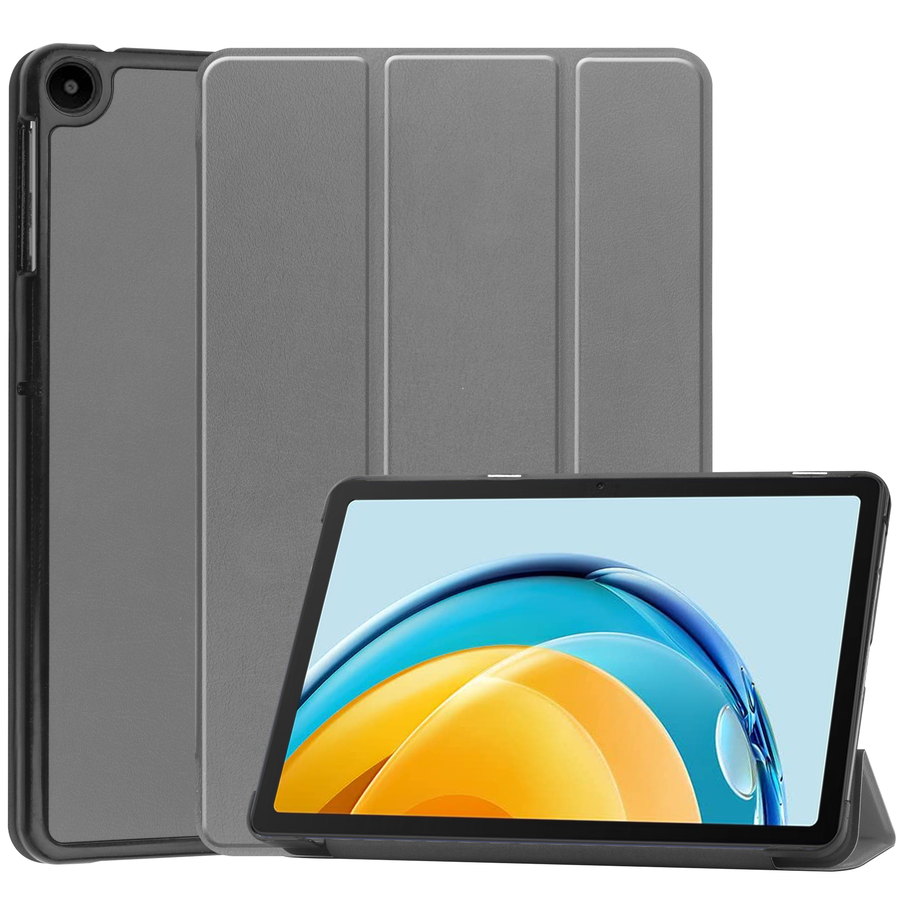 Tablet hoes geschikt voor Huawei MatePad SE 10.4 Inch - Tri-Fold Book Case - Grijs afbeelding