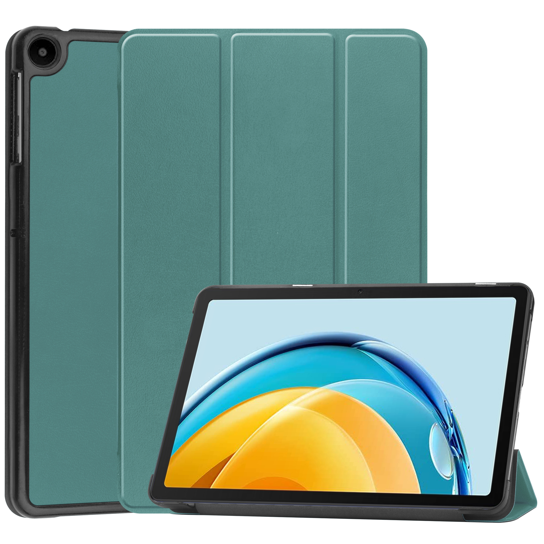 Tablet hoes geschikt voor Huawei MatePad SE 10.4 Inch - Tri-Fold Book Case - Groen afbeelding