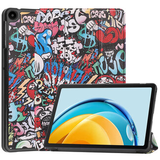 Case2go Tablet hoes geschikt voor Huawei MatePad SE 10.4 Inch - Tri-Fold Book Case - Graffiti