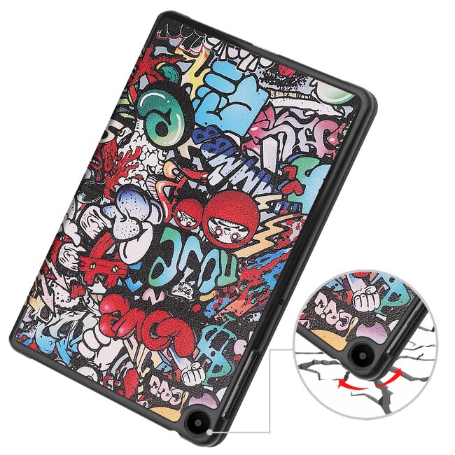 Tablet hoes geschikt voor Huawei MatePad SE 10.4 Inch - Tri-Fold Book Case - Graffiti