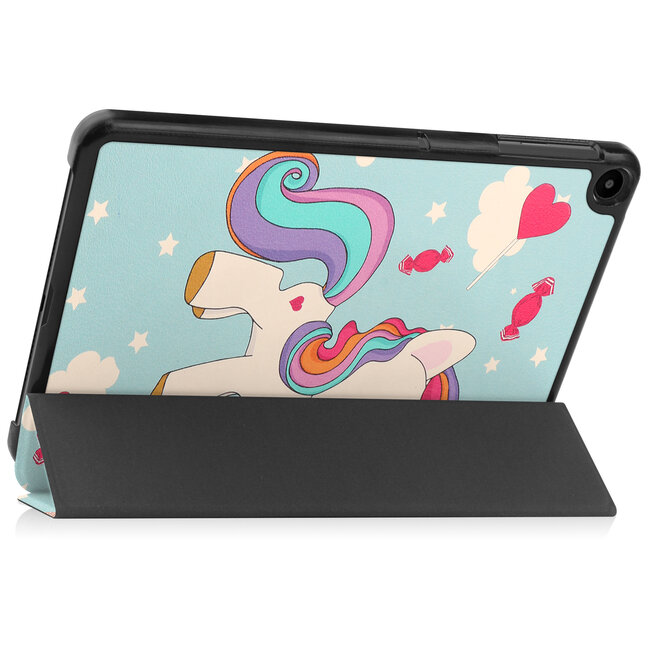 Tablet hoes geschikt voor Huawei MatePad SE 10.4 Inch - Tri-Fold Book Case - Eenhoorn