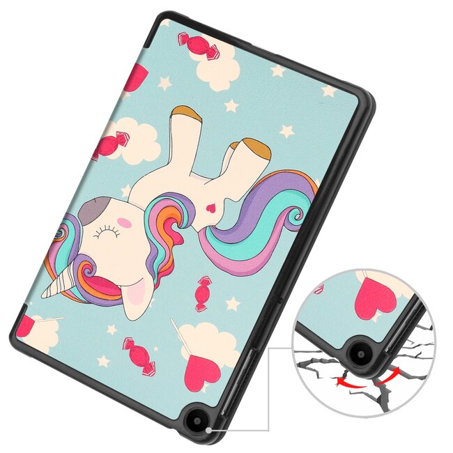 Tablet hoes geschikt voor Huawei MatePad SE 10.4 Inch - Tri-Fold Book Case - Eenhoorn