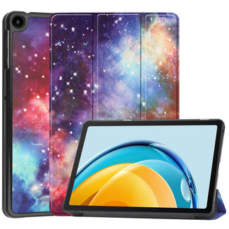 Case2go Tablet hoes geschikt voor Huawei MatePad SE 10.4 Inch - Tri-Fold Book Case - Galaxy