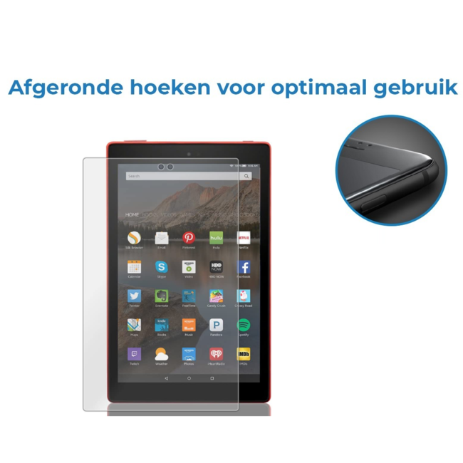 Case2go - Tablet Screenprotector geschikt voor Amazon Fire HD 7 (2022) - Tempered Glass - Case Friendly - Transparant
