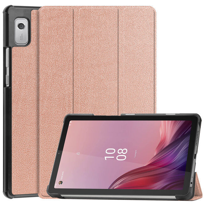 Case2go - Tablet Hoes geschikt voor Lenovo Tab M9 - Tri-Fold Book Case - Rose Goud