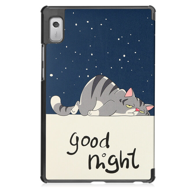 Case2go - Tablet Hoes geschikt voor Lenovo Tab M9 - Tri-Fold Book Case - Good Night