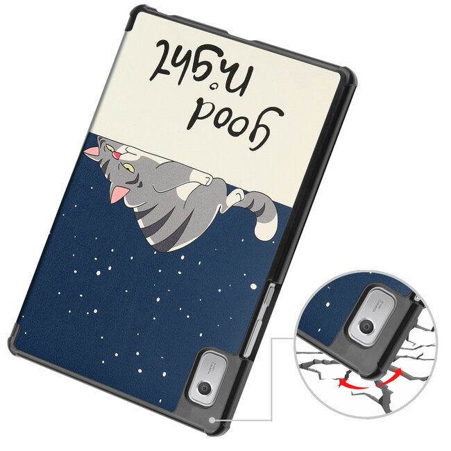 Case2go - Tablet Hoes geschikt voor Lenovo Tab M9 - Tri-Fold Book Case - Good Night