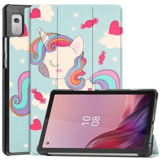 Case2go Case2go - Tablet Hoes geschikt voor Lenovo Tab M9 - Tri-Fold Book  Case - Eenhoorn 