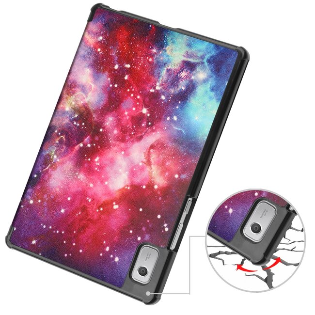 Case2go - Tablet Hoes geschikt voor Lenovo Tab M9 - Tri-Fold Book Case - Galaxy