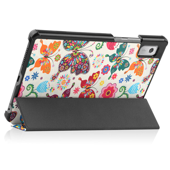 Case2go - Tablet Hoes geschikt voor Lenovo Tab M9 - Tri-Fold Book Case - Vlinders