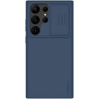 Nillkin Telefoonhoesje geschikt voor Samsung Galaxy S23 Ultra - Nillkin CamShield Silconen case - Blauw