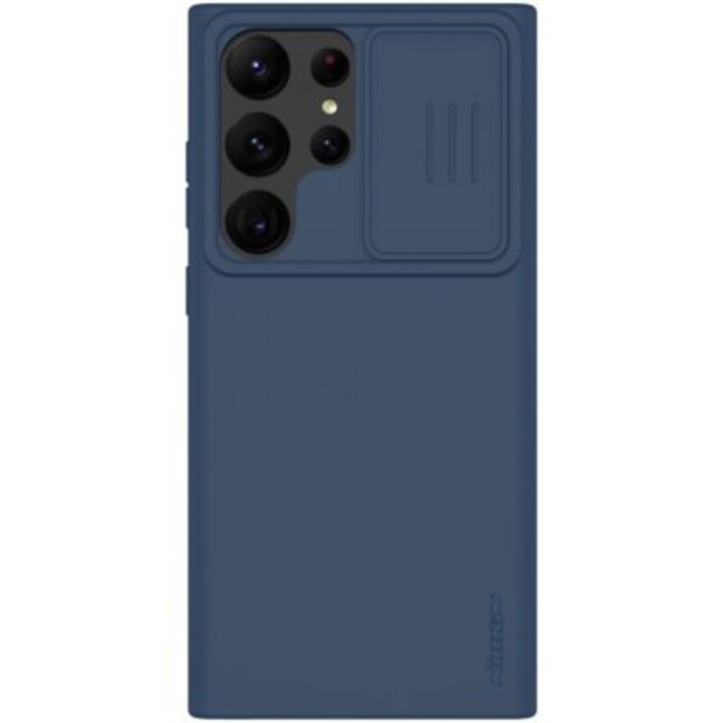 Telefoonhoesje geschikt voor Samsung Galaxy S23 Ultra - Nillkin CamShield Silconen case - Blauw