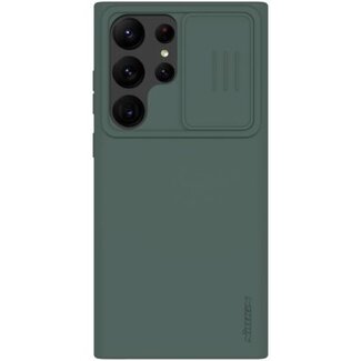 Nillkin Telefoonhoesje geschikt voor Samsung Galaxy S23 Ultra - Nillkin CamShield Silconen case - Groen