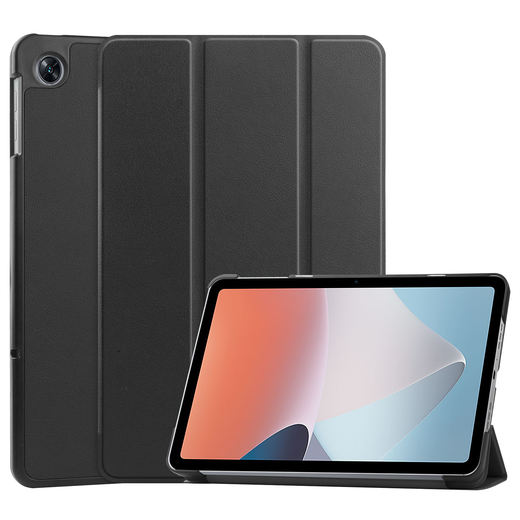 Case2go - Tablet hoes geschikt voor Oppo Pad Air 10.36 Inch (2022) - Tri-Fold Book Case - Met Auto Wake/Sleep functie - Zwart afbeelding