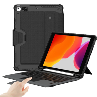 Nillkin Tablet toetsenbord hoes geschikt voor Apple iPad 10.2 (2019 / 2020 / 2021) - QWERTY keyboard case - Zwart