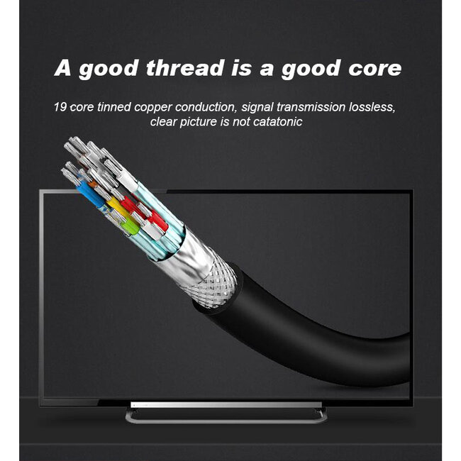 HDMI kabel - 10 Meter -  Geschikt voor Playstation 5, TV en Xbox Series X - Ultra HDTV - 4K - Zwart