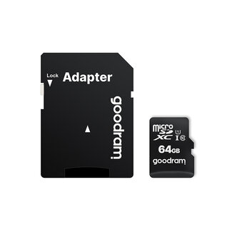 GoodRam Micro SD kaart 64 GB - Geheugenkaart - SDHC - Class 10 - tot 100mb/s - incl. SD adapter