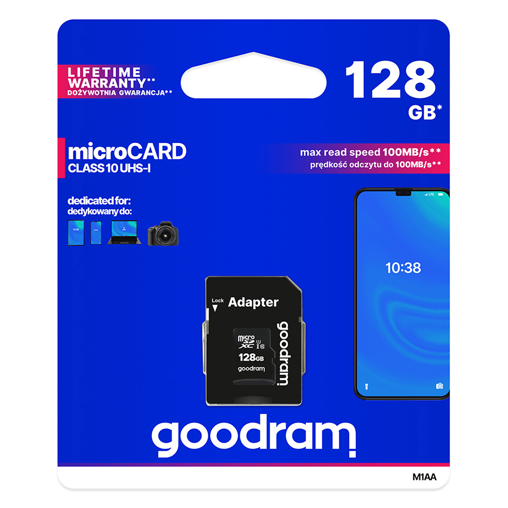 Micro SD kaart 128 GB - - SDHC - Class 10 - tot 100mb/s - incl. SD adapter | Case2go.nl