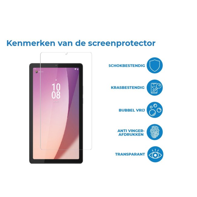 Case2go - Tablet Screenprotector geschikt voor Lenovo Tab M9 - Tempered Glass - Case Friendly - Transparant