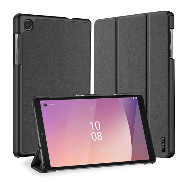 Dux Ducis - Tablet hoes geschikt voor Lenovo Tab M8 4th Gen (8 Inch) - Domo Book Case - Auto Wake/Sleep functie - Zwart afbeelding