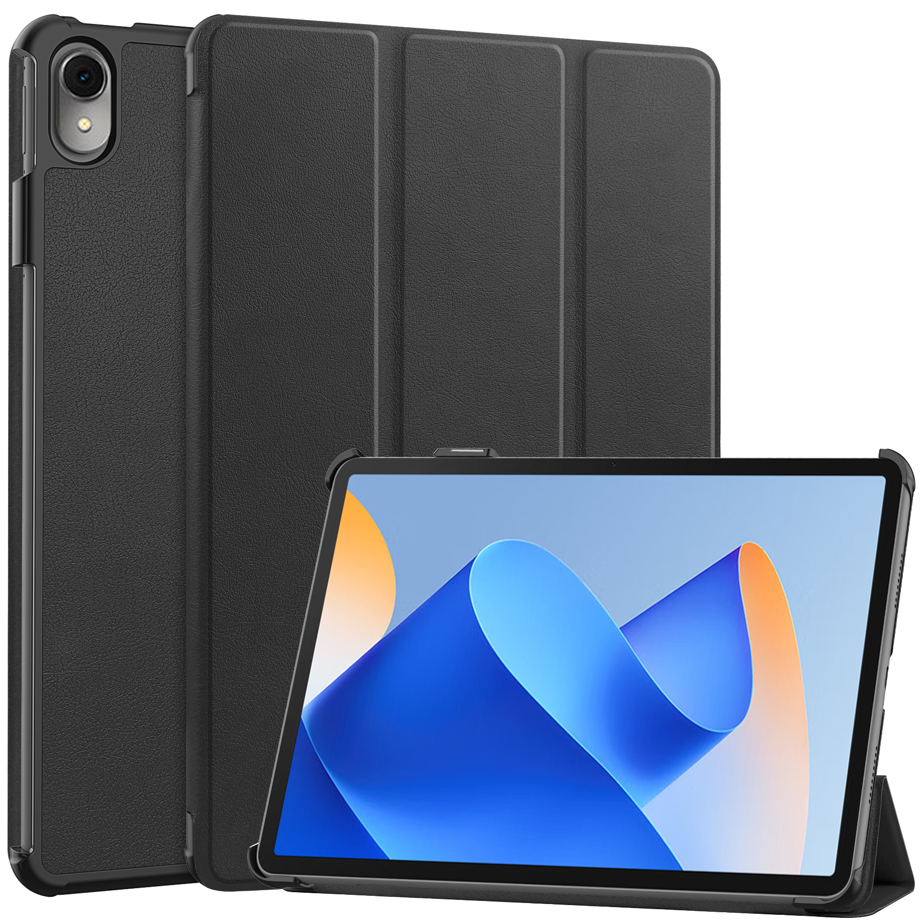 Case2go - Tablet hoes geschikt voor Huawei MatePad 11 (2023) - Tri-Fold Book Case - Auto Wake/Sleep functie - Zwart afbeelding