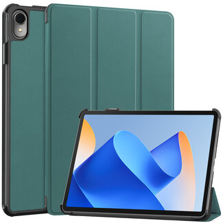 Case2go Case2go - Tablet hoes geschikt voor Huawei MatePad 11 (2023) - Tri-Fold Book Case - Auto Wake/Sleep functie - Donker Groen
