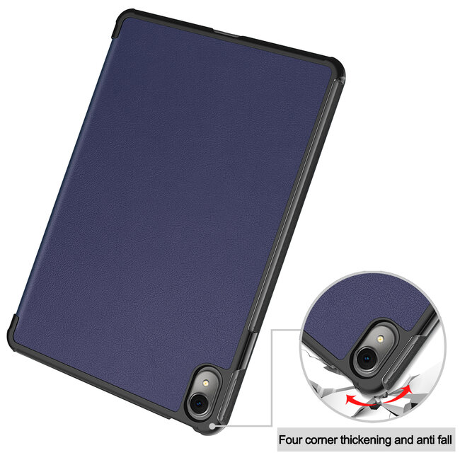Case2go - Tablet hoes geschikt voor Huawei MatePad 11 (2023) - Tri-Fold Book Case - Auto Wake/Sleep functie - Donker Blauw