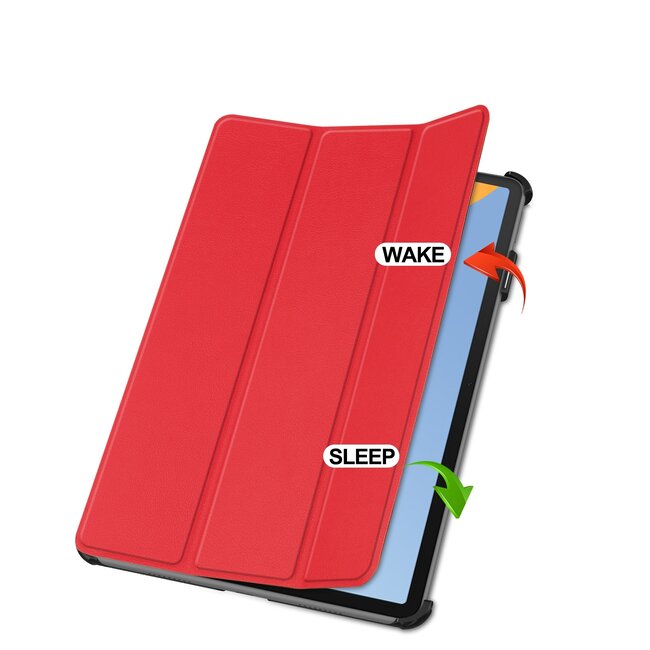 Case2go - Tablet hoes geschikt voor Huawei MatePad 11 (2023) - Tri-Fold Book Case - Auto Wake/Sleep functie - Rood