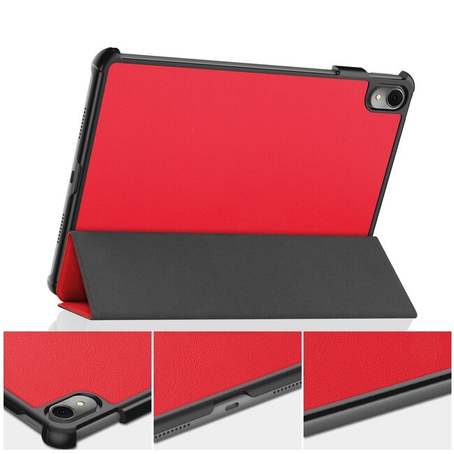 Case2go - Tablet hoes geschikt voor Huawei MatePad 11 (2023) - Tri-Fold Book Case - Auto Wake/Sleep functie - Rood