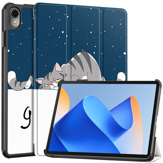 Case2go Case2go - Tablet hoes geschikt voor Huawei MatePad 11 (2023) - Tri-Fold Book Case - Auto Wake/Sleep functie - Good Night
