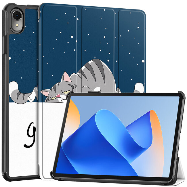 Case2go - Tablet hoes geschikt voor Huawei MatePad 11 (2023) - Tri-Fold Book Case - Auto Wake/Sleep functie - Good Night