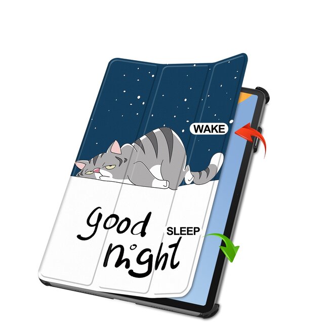 Case2go - Tablet hoes geschikt voor Huawei MatePad 11 (2023) - Tri-Fold Book Case - Auto Wake/Sleep functie - Good Night
