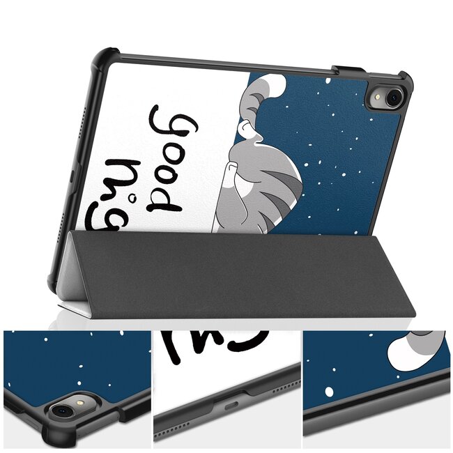 Case2go - Tablet hoes geschikt voor Huawei MatePad 11 (2023) - Tri-Fold Book Case - Auto Wake/Sleep functie - Good Night