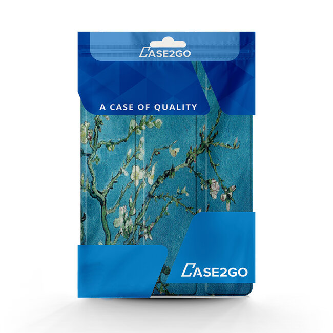 Case2go - Tablet hoes geschikt voor Huawei MatePad 11 (2023) - Tri-Fold Book Case - Auto Wake/Sleep functie - Witte Bloesem