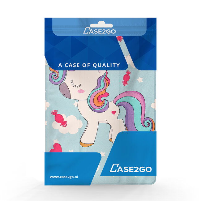 Case2go - Tablet hoes geschikt voor Huawei MatePad 11 (2023) - Tri-Fold Book Case - Auto Wake/Sleep functie - Eenhoorn
